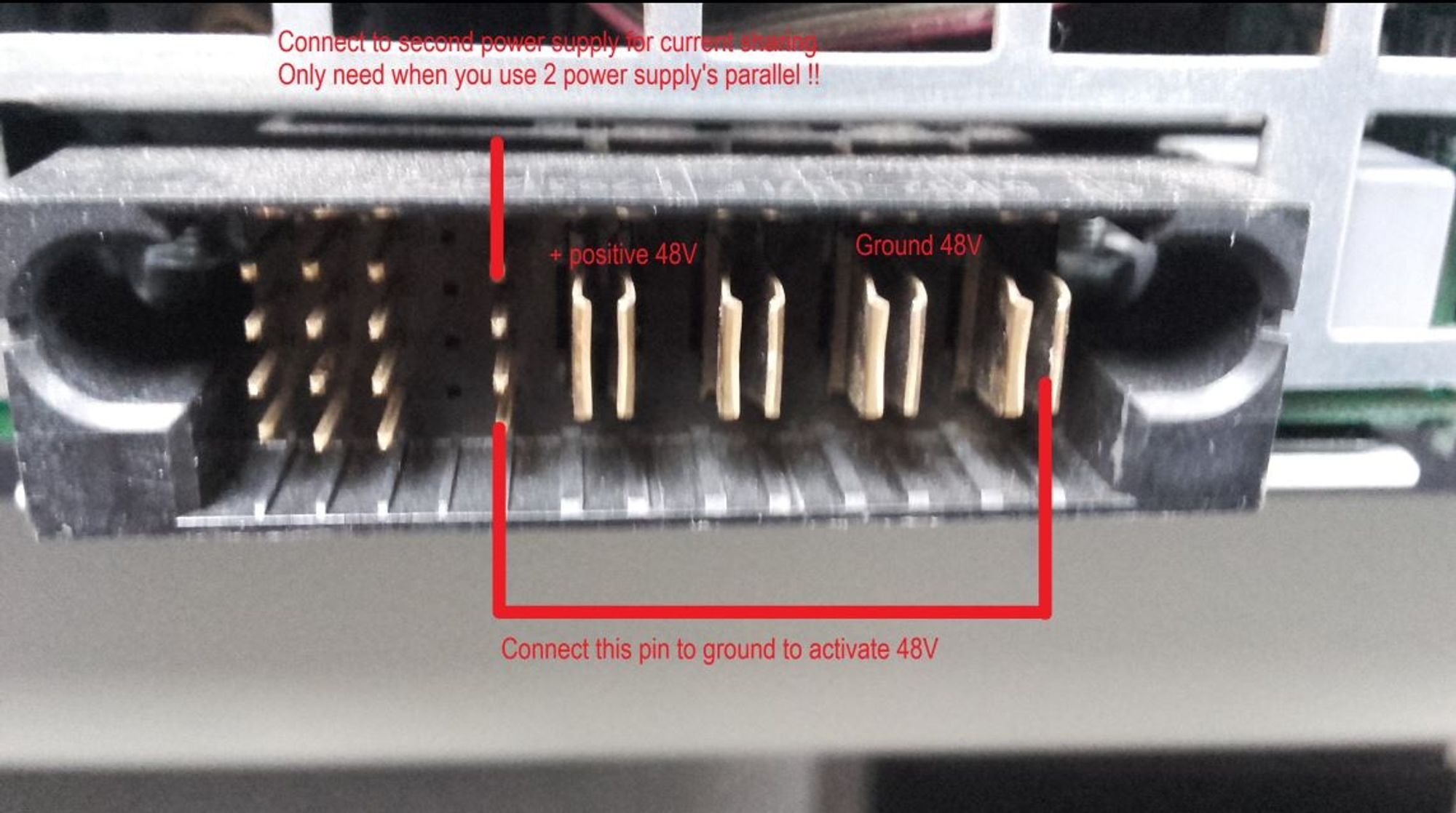 Image of connector with PS_ON pin highlighted